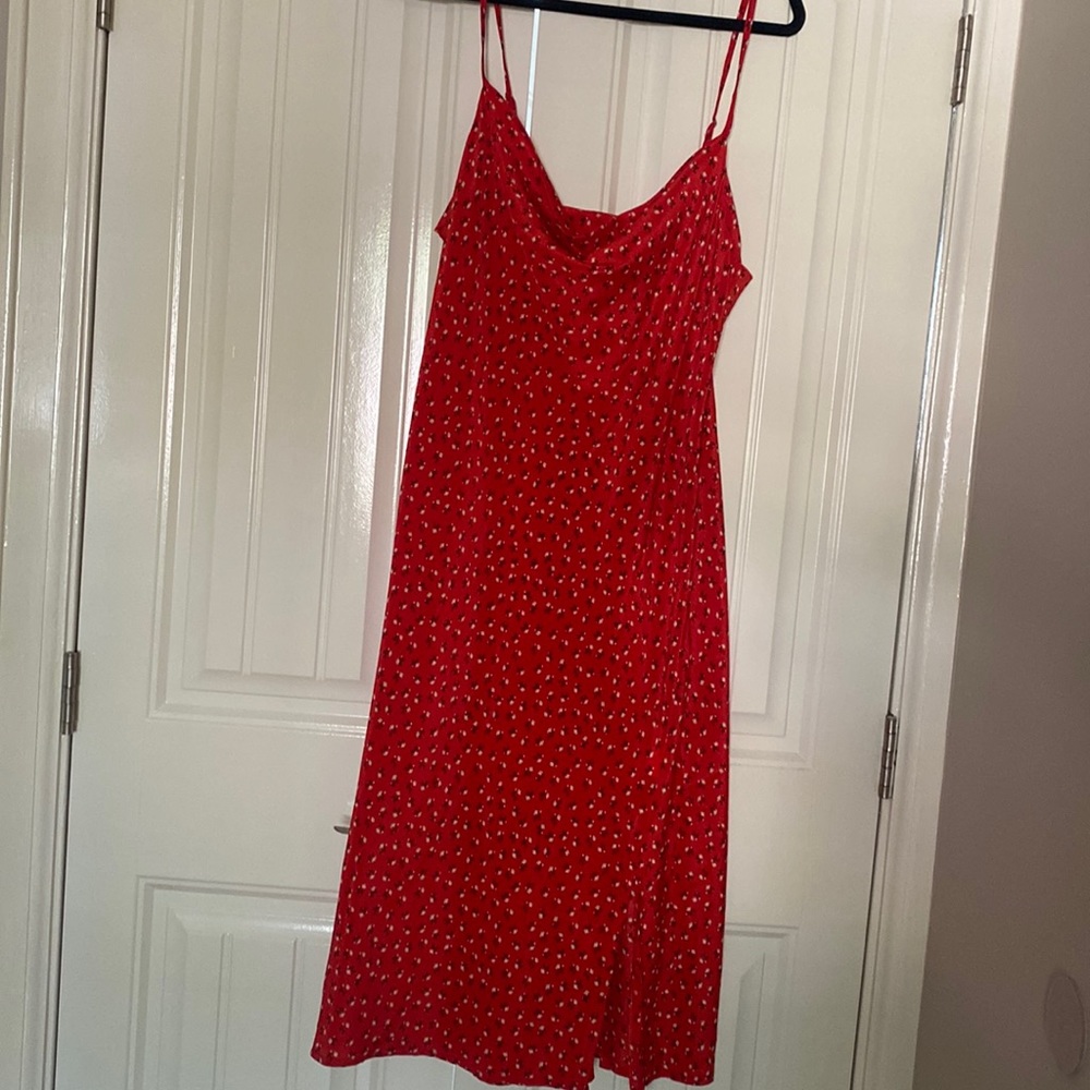 Shein red slip dress